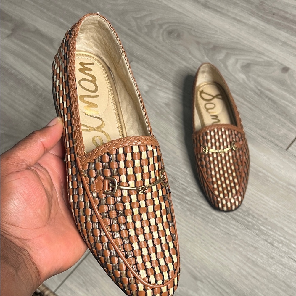Sam Edelman Brown and Cream Woven Moccasins - Picture 7 of 16